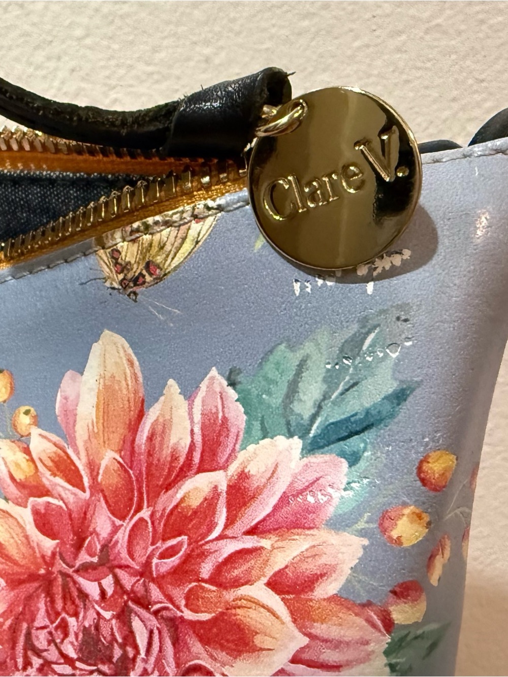 Clare V floral zip top tote - Picture 3 of 7